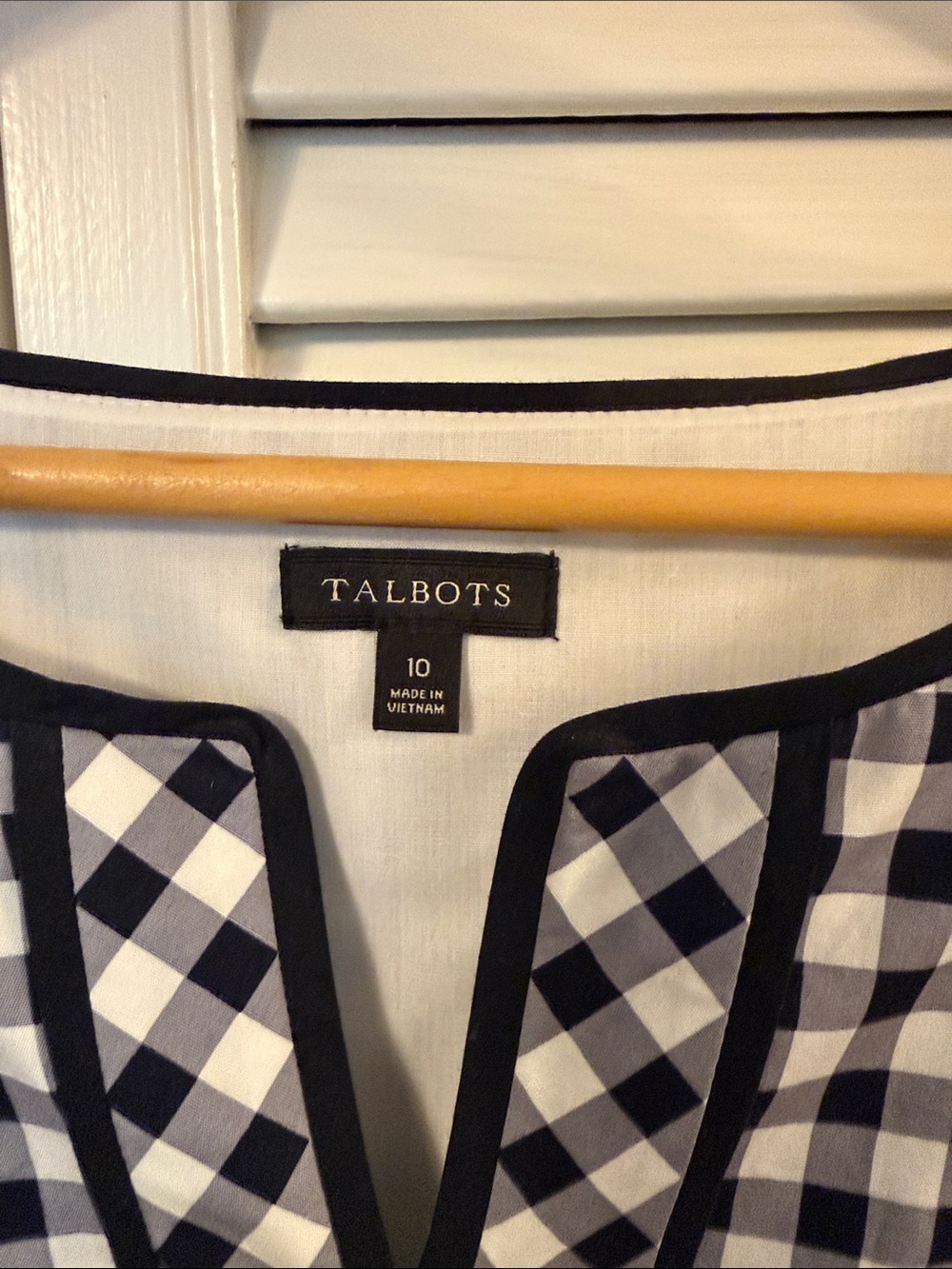 Talbots Black White Gingham Midi Dress • Fit & Flare • Classic Style • Women's - Picture 2 of 4